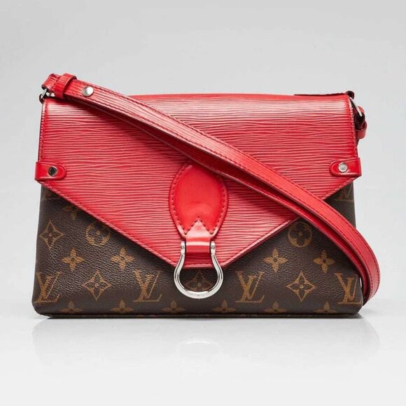 Louis Vuitton Coquelicot Epi Leather and Monogram Canvas Saint Michel Bag - Picture 1 of 12